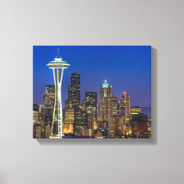 Bild von Seattle Skyline in den Morgenstunden. Leinwanddruck (Vorderseite)