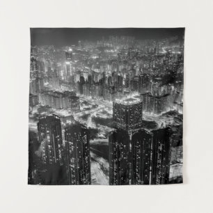 Bildende Kunstfotografie in der Stadt Hongkong im Wandteppich