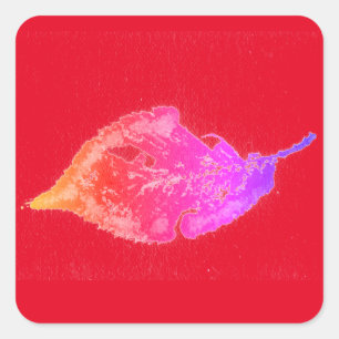 Bilder aus direkter Natur-Blatt-Aufkleber Quadratischer Aufkleber