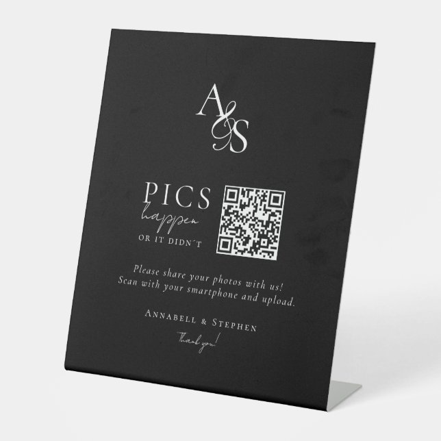 Bilder passieren! Foto, QR-Code, Schild für Hochze (Vorderseite)