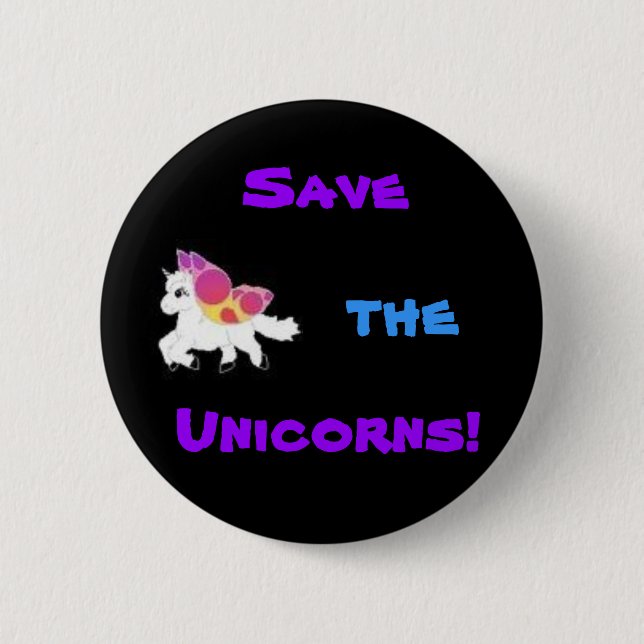 Bilder, retten, Unicorns! Button (Vorderseite)