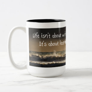 Bilder und Zitat-Tasse Zweifarbige Tasse