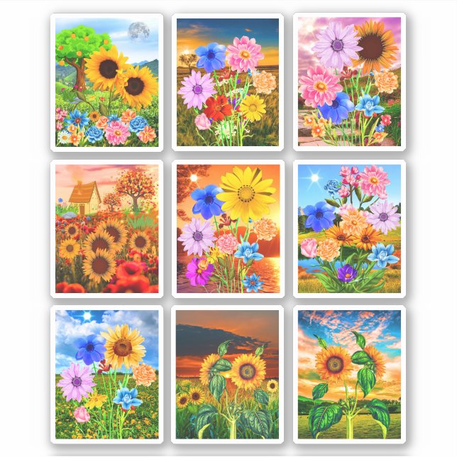 Bilder von Blume - Kawaii Spring Stickers Aufkleber (Vorderseite)