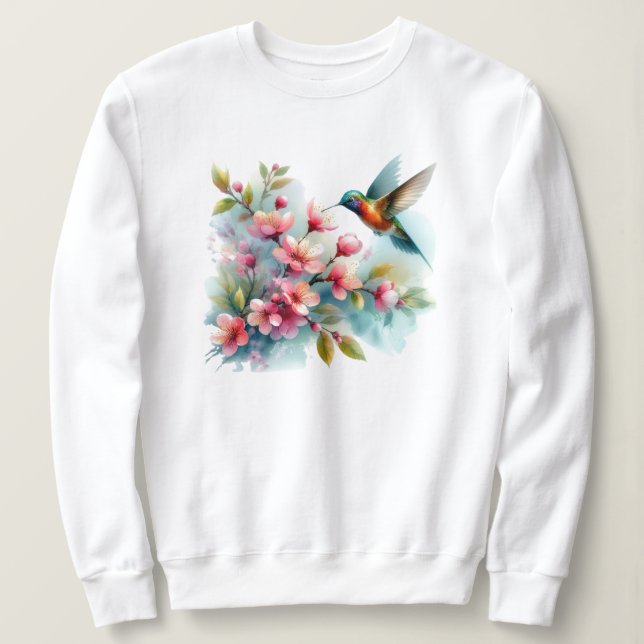 Bilder von Floral/Frühjahr-Kolibris Sweatshirt (Design vorne)