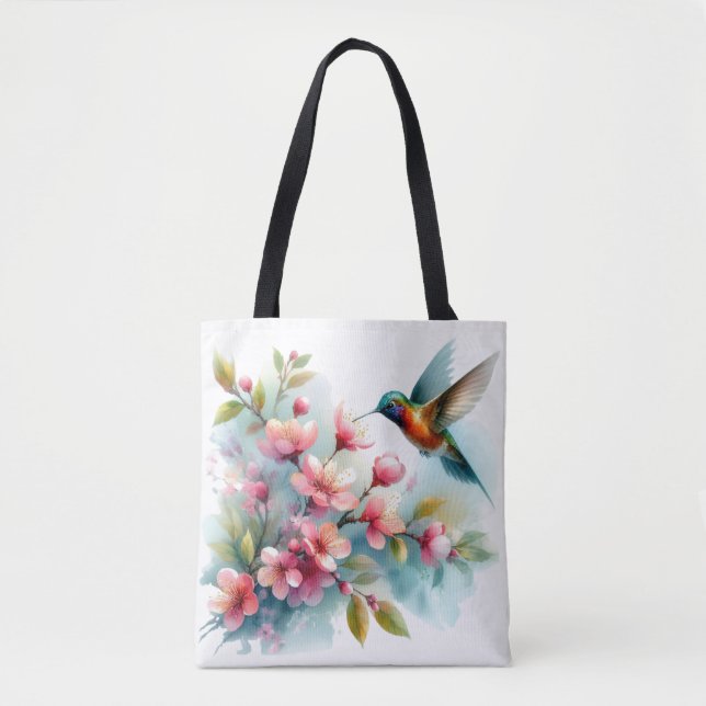 Bilder von Floral/Frühjahr-Kolibris Tasche (Vorderseite)