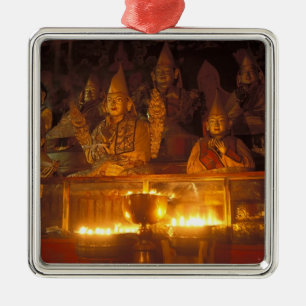 Bilder von Lamas im Sara-Kloster, Lhasa, Ornament Aus Metall