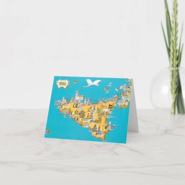 Bilder von Sizilien Gold und Blauer Faltkarte (Vorderseite)