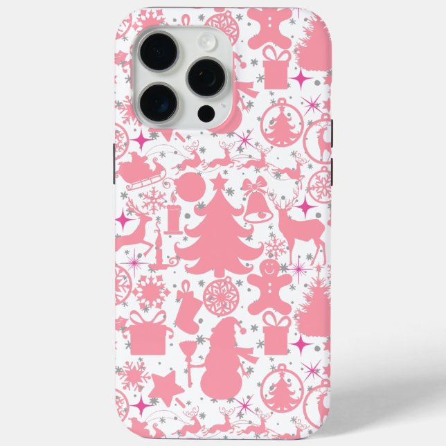 Bilder von Weihnachten in Rosa Case-Mate iPhone Hülle (Rückseite)