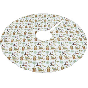 Bilder von Weihnachten vergangener Zeiten Polyester Weihnachtsbaumdecke