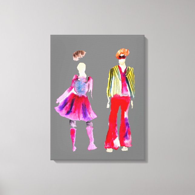 Bilder zur Illustration von Modebildern Art Aquare Leinwanddruck (Vorderseite)