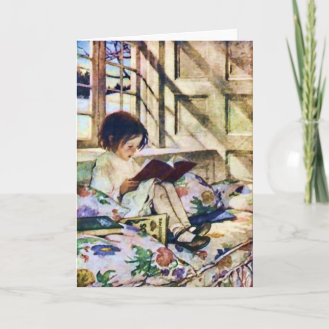 Bilderbücher im Winter von Jessie Willcox Smith Karte (Vorderseite)