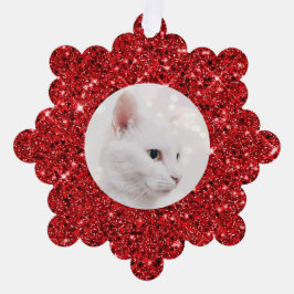 Bilderrahmen für den traditionellen roten Glitzer Ornament Karte