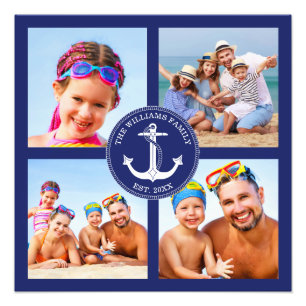 Bilderrahmen für die Ankerfamilie Blue Frame Fotodruck