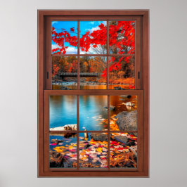 Bildfenster im Herbst - Illusion Poster