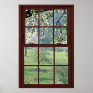 Bildfenster Landschaft - Kirschblüten. Poster