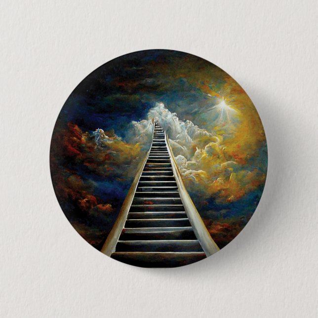 Bildhauertreppe von Religion und Nachleben zum Him Button (Vorderseite)