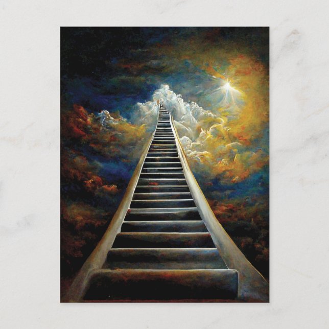 Bildhauertreppe von Religion und Nachleben zum Him Postkarte (Vorderseite)