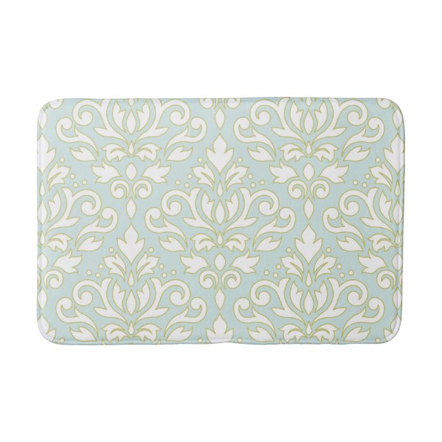 Bildlauf Damask Lg Ptn (Kontur) Wt Gld Lt Aquamari Badematte (Vorderseite)