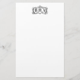 Bildrahmen und Monogramm Briefpapier