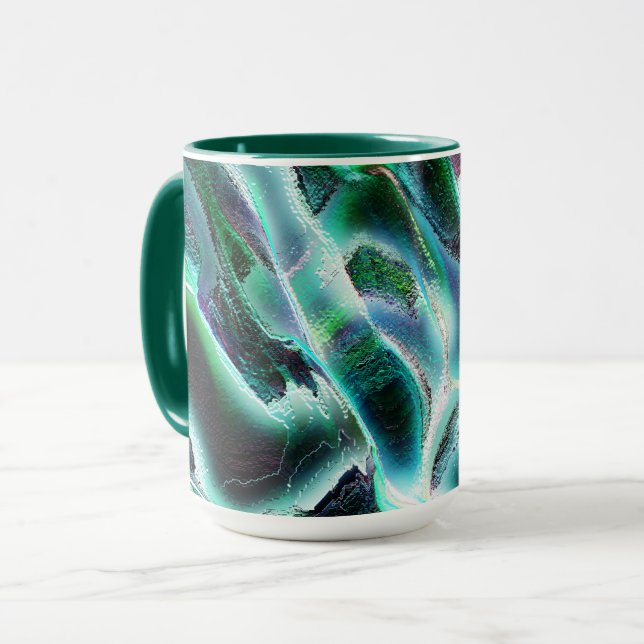 Bildrauigkeit aus virtuellen Gestein- und Regenwäl Tasse (Vorderseite Links)