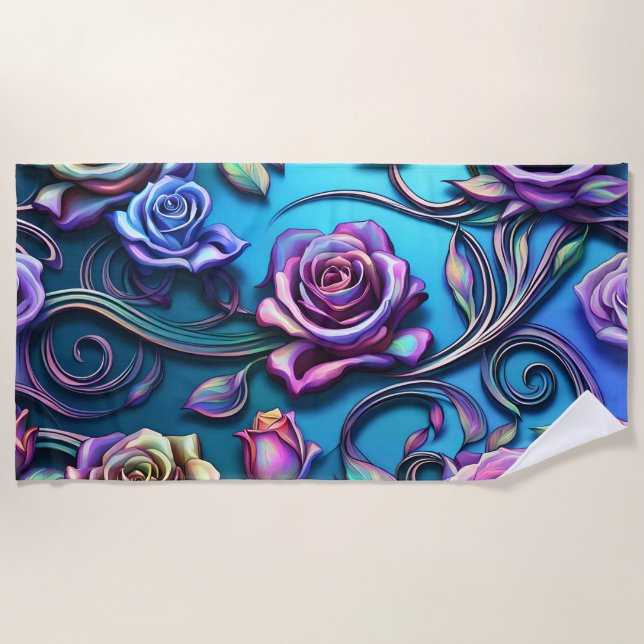 Bildschnittliche Rose Strandtuch (Vorderseite)