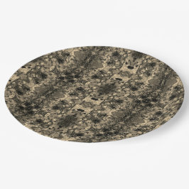 Bildspiegelung mit Velours, klassisch beige Pappteller