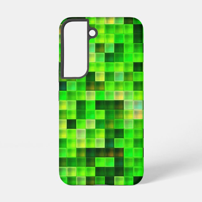 Bildspielpixel Grünes Quadrat Muster Samsung Galaxy Hülle (Rückseite)
