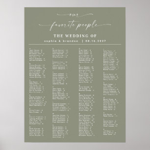 Bildübersicht über die grüne Alphabetische Hochzei Poster