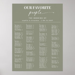 Bildübersicht über die grüne Alphabetische Hochzei Poster