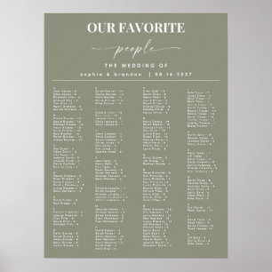 Bildübersicht über die grüne Alphabetische Hochzei Poster