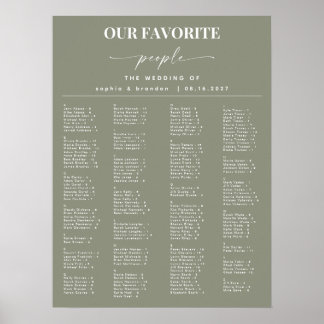 Bildübersicht über die grüne Alphabetische Hochzei Poster
