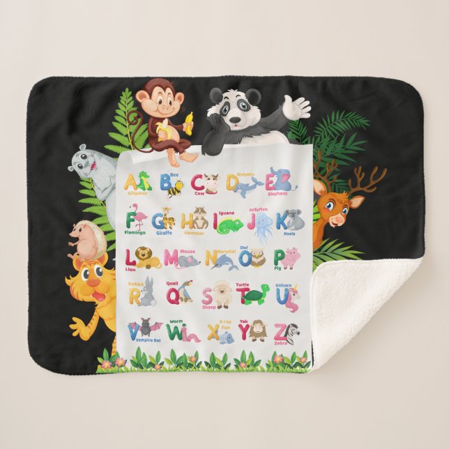 Bildung Alphabet & Tiere Sherpadecke (Vorderseite (Horizontal))