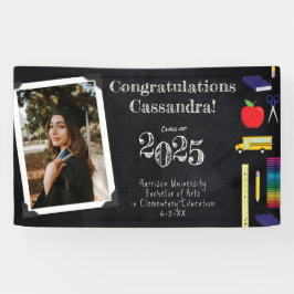 Bildung Chalkboard Abschluss Portrait Banner