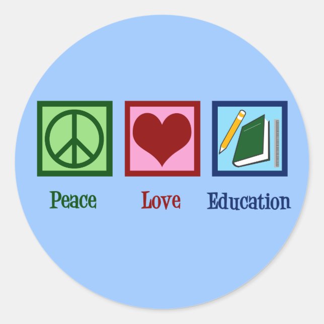 Bildung der Liebe Runder Aufkleber (Vorderseite)