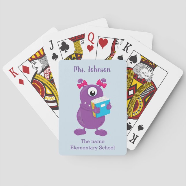 Bildung der Schule Lila Monster Spielkarten (Rückseite)
