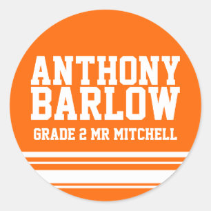 Bildung der zweiten Klasse mit dem Aufkleber orang