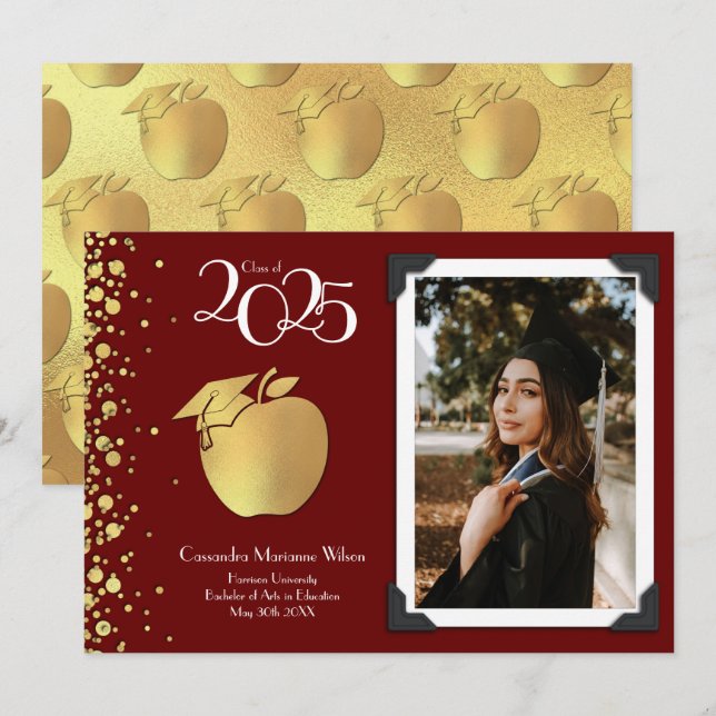 Bildung des Lehrers Gold Abschluss Ankündigung (Vorne/Hinten)