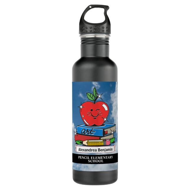 Bildung für Lehrerinnen und Schüler Edelstahlflasche (Vorderseite)