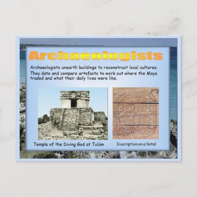 Bildung, Geschichte, Maya-Archäologie Postkarte (Vorderseite)