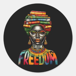 Bildung ist Freedom Black Girl Books Black History Runder Aufkleber