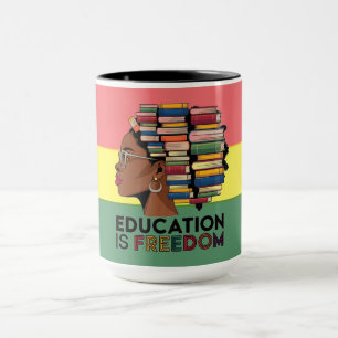 Bildung Ist Freiheit Afro Profil Design Tasse