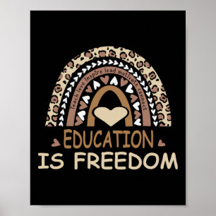 Bildung ist Freiheit Afroamerikanische Schwarze Hi Poster