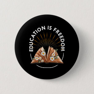 Bildung Ist Freiheit Buchleser Black History Mon Button