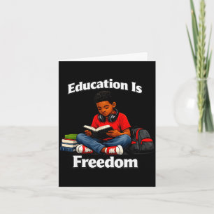 Bildung ist Freiheit Lesen Design schwarze Geschic Karte