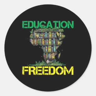 Bildung ist Freiheit Schwarze Geschichte Monat Afr Runder Aufkleber