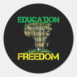 Bildung ist Freiheit Schwarze Geschichte Monat Afr Runder Aufkleber