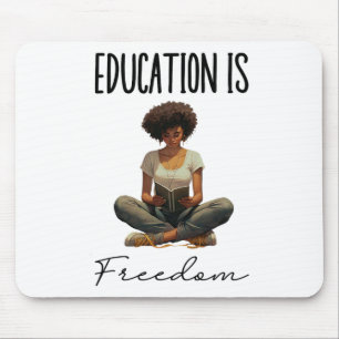 Bildung ist Freiheit Schwarze Lehrer Bücher Schwar Mousepad