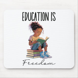 Bildung ist Freiheit Schwarze Lehrer Bücher Schwar Mousepad