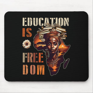 Bildung ist Freiheit Schwarze Lehrer Bücher Schwar Mousepad