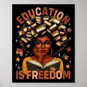 Bildung ist Freiheit Schwarze Lehrer Bücher Schwar Poster